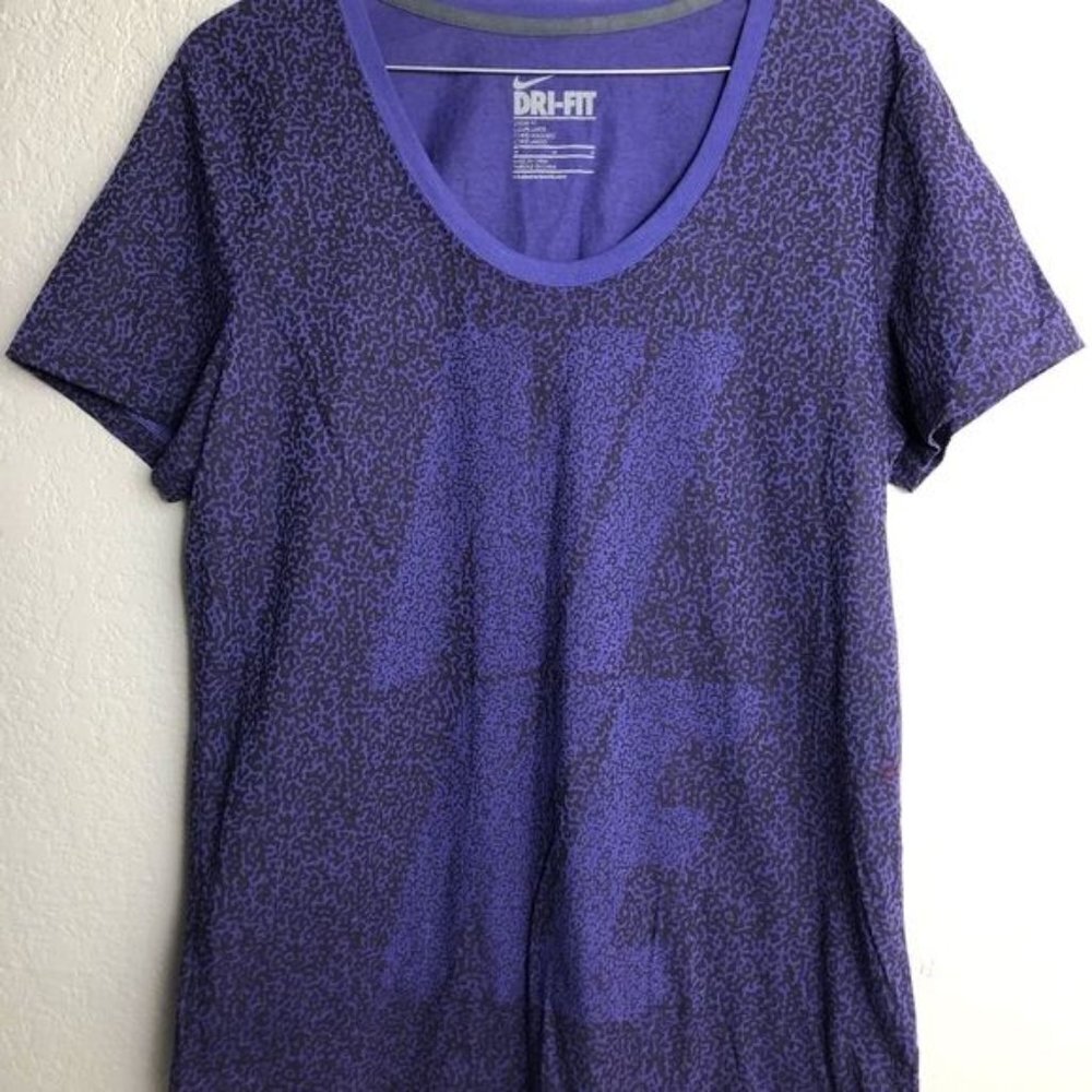 Nike Dri-Fit Purple Speckled Active T-Shirt M 90's